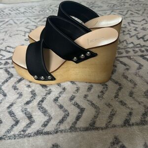 Black Wedge Sandals